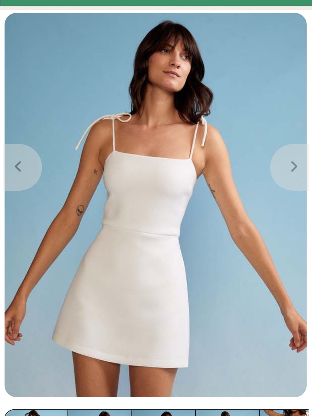 Cynthia Rowley White Tie-Shoulder Mini Dress | Bonded Basics Dress